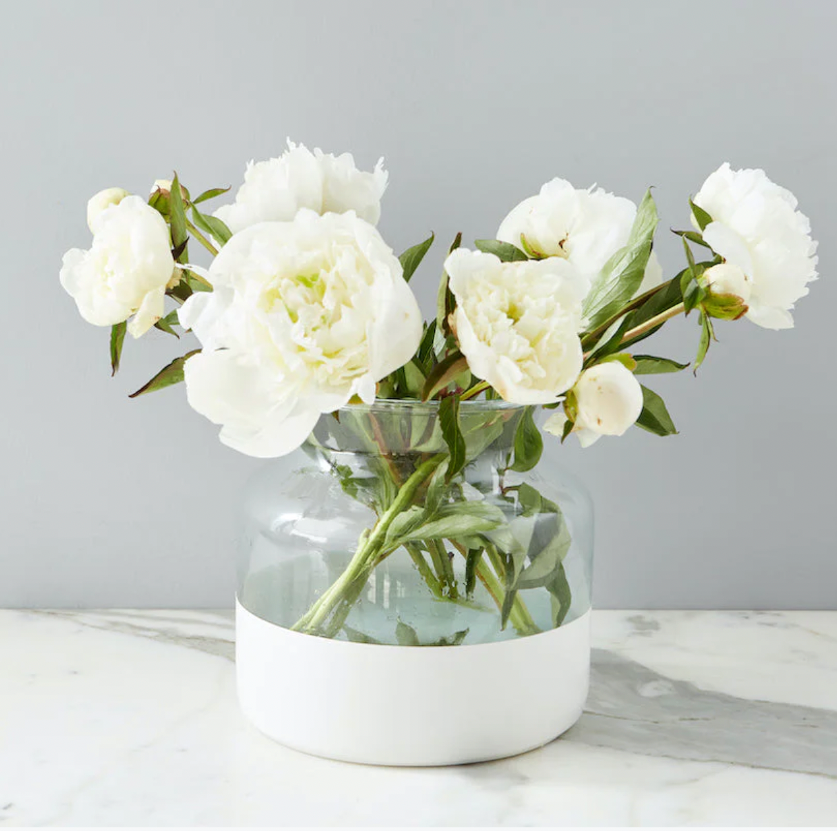 White Colorblock Flower Vase