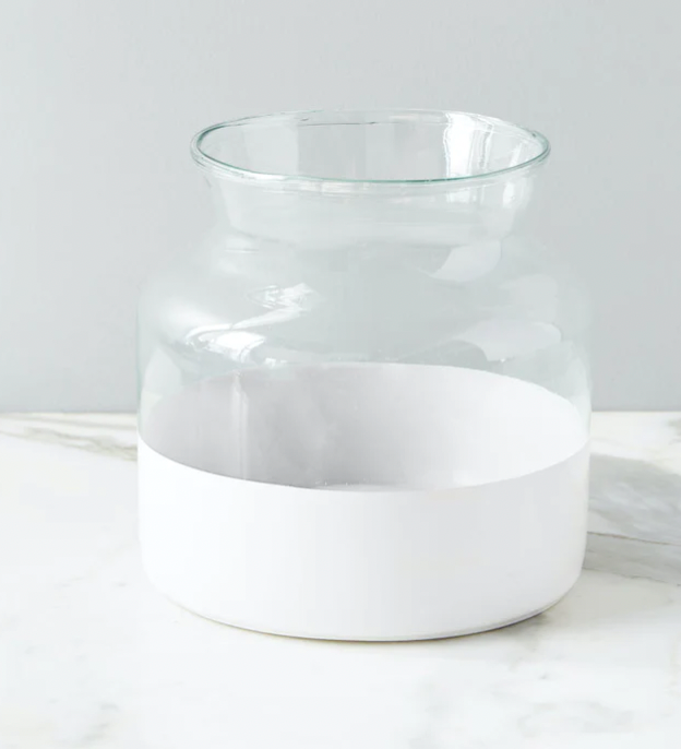 White Colorblock Flower Vase