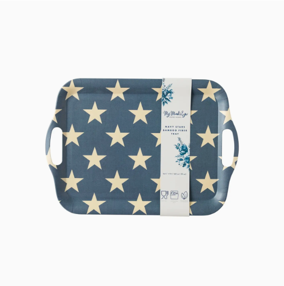 Seaside Star Navy Reusable Bamboo Tray